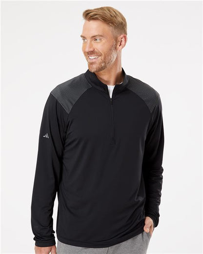 Adidas. Men's Shoulder Stripe Quarter-Zip Pullover. A520