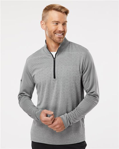 Adidas. Men's Heather Block Print Quarter-Zip Pullover. A522