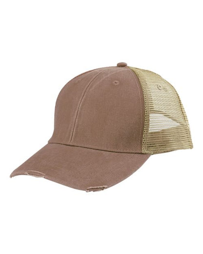 Adams Headwear Ollie Distressed Trucker Cap - OL102 - EMBROIDERED