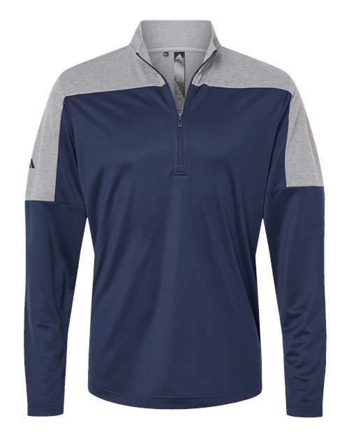 Adidas Men's Ultimate365 Lightweight Colorblocked Quarter-Zip Pullover - A552 - EMBROIDERED