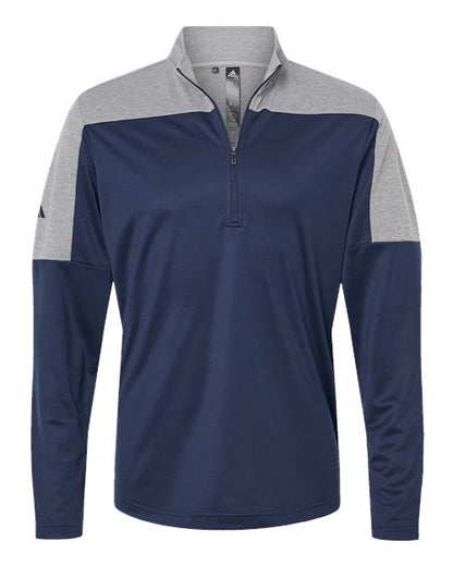 Adidas Men's Ultimate365 Lightweight Colorblocked Quarter-Zip Pullover - A552 - EMBROIDERED