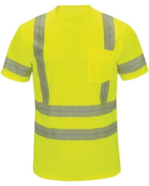 Red Kap Men's High Visibility Short Sleeve T-Shirt - SVY4 - EMBROIDERED