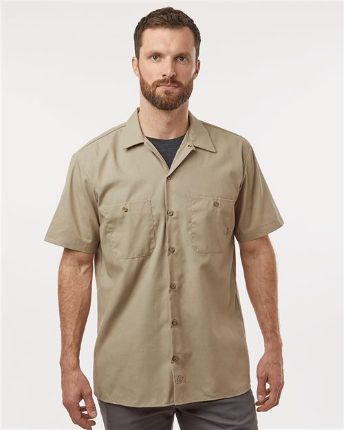 Dickies Men's Tall Industrial Short Sleeve Work Shirt - S535T - EMBROIDERED