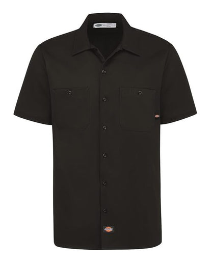 Dickies Men's Industrial Short Sleeve Cotton Work Shirt - S307 - EMBROIDERED