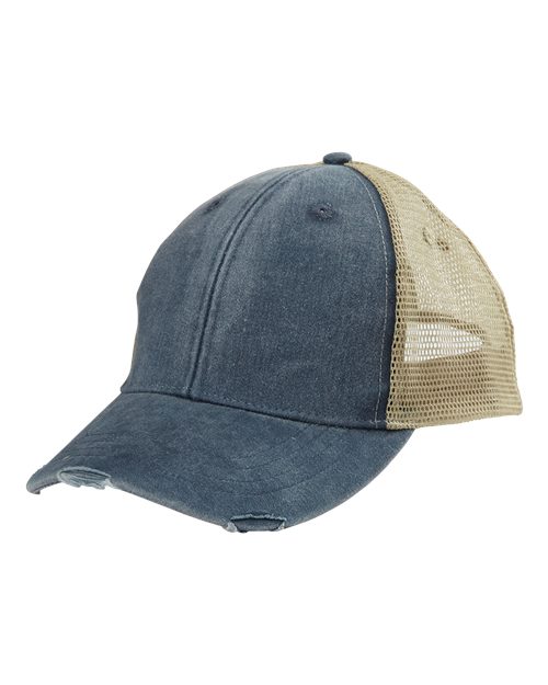 Adams Headwear Ollie Distressed Trucker Cap - OL102 - EMBROIDERED