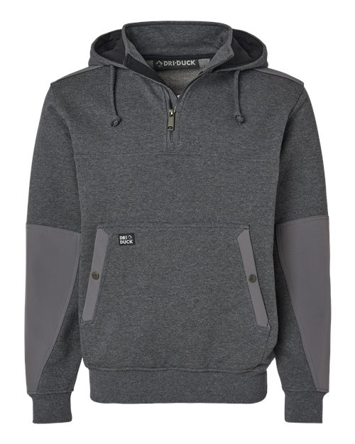 DRI DUCK Men's Mission Quarter-Zip Hooded Pullover - 7349 - EMBROIDERED