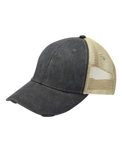 Adams Headwear Ollie Distressed Trucker Cap - OL102 - EMBROIDERED