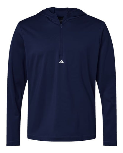 Adidas. Men's Lightweight Performance Quarter-Zip Hooded Pullover. A596