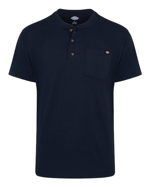 Dickies Men's Heavyweight Traditional Short Sleeve Henley - WS51 - EMBROIDERED