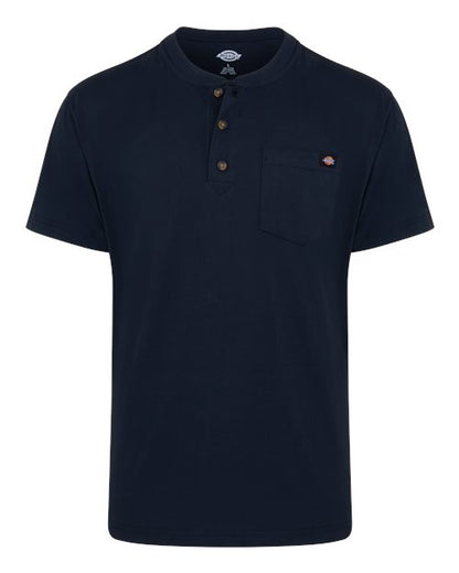 Dickies Men's Heavyweight Traditional Short Sleeve Henley - WS51 - EMBROIDERED