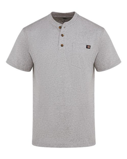 Dickies Men's Heavyweight Traditional Short Sleeve Henley - WS51 - EMBROIDERED