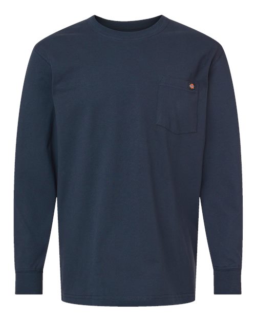Dickies Men's Tall Traditional Heavyweight Long Sleeve T-Shirt - WL50T - EMBROIDERED