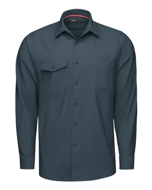 Red Kap Men's Cooling Long Sleeve Work Shirt - TSM4 - EMBROIDERED