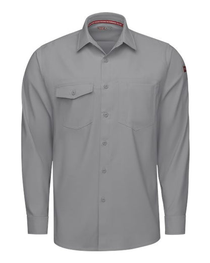 Red Kap Men's Cooling Long Sleeve Work Shirt - TSM4 - EMBROIDERED
