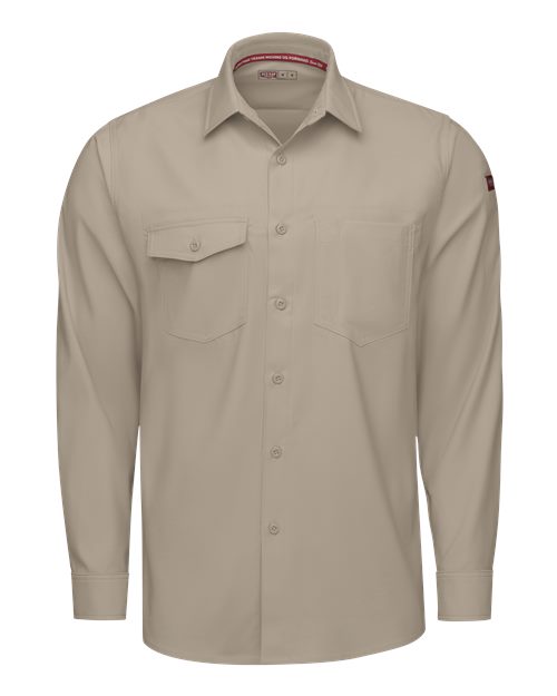 Red Kap Men's Cooling Long Sleeve Work Shirt - TSM4 - EMBROIDERED