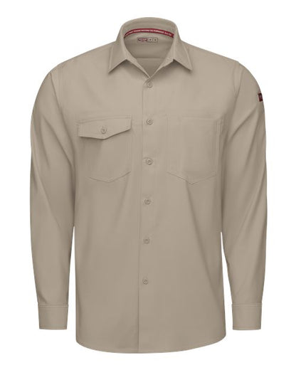 Red Kap Men's Cooling Long Sleeve Work Shirt - TSM4 - EMBROIDERED