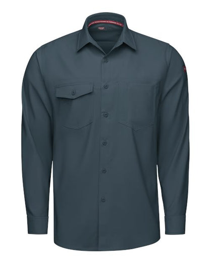 Red Kap Men's Tall Cooling Long Sleeve Work Shirt - TSM4T - EMBROIDERED