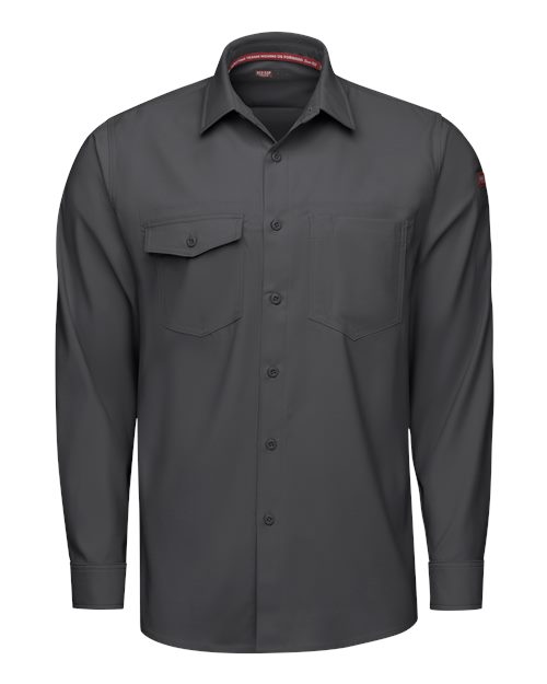 Red Kap Men's Tall Cooling Long Sleeve Work Shirt - TSM4T - EMBROIDERED