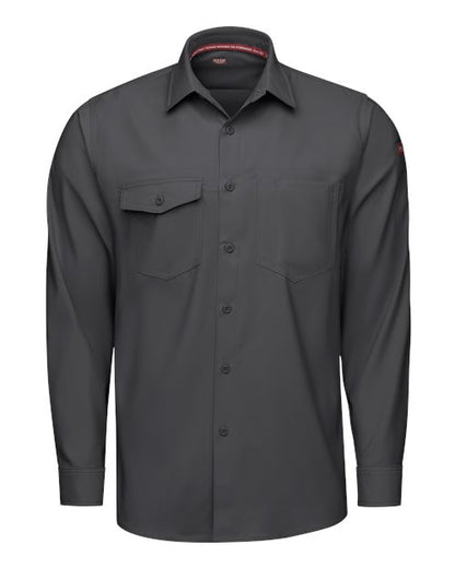 Red Kap Men's Tall Cooling Long Sleeve Work Shirt - TSM4T - EMBROIDERED