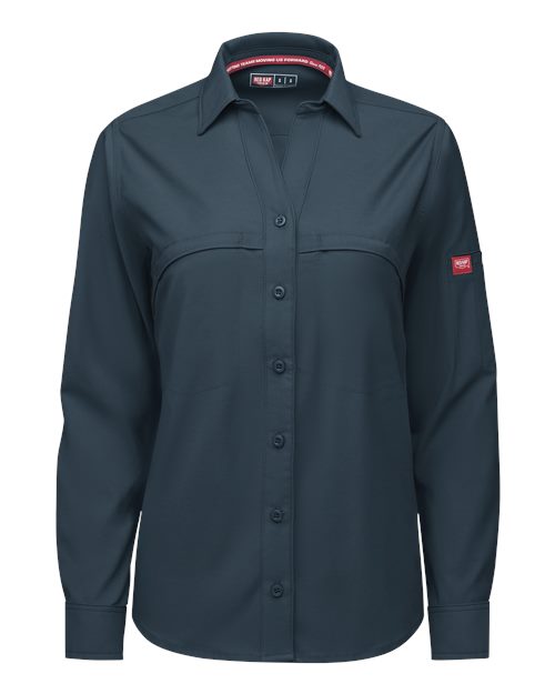 Red Kap Women's Cooling Long Sleeve Work Shirt - TSW3 - EMBROIDERED