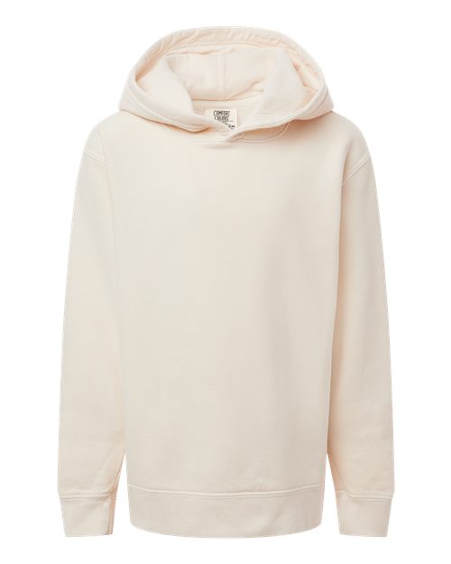 Comfort Colors Youth Garment-Dyed Lightweight Hooded Sweatshirt - 1467Y - EMBROIDERED