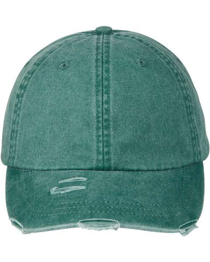 Adams Headwear Classic Pigment Distressed Dad Hat - LP108 - EMBROIDERED