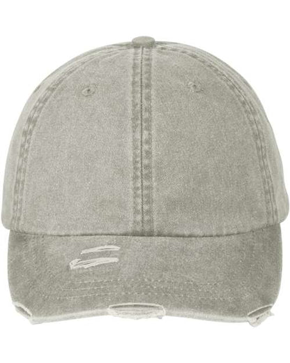 Adams Headwear Classic Pigment Distressed Dad Hat - LP108 - EMBROIDERED