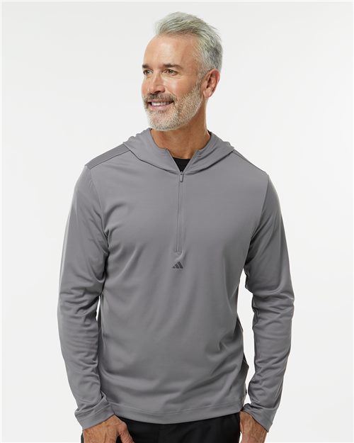 Adidas. Men's Lightweight Performance Quarter-Zip Hooded Pullover. A596