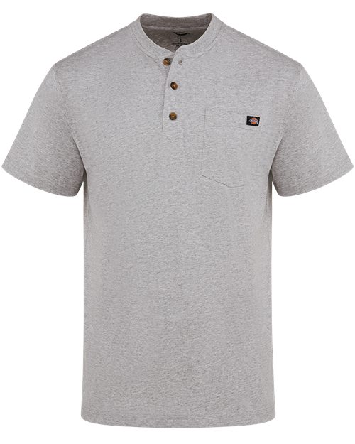 Dickies Men's Heavyweight Traditional Short Sleeve Henley - WS51 - EMBROIDERED