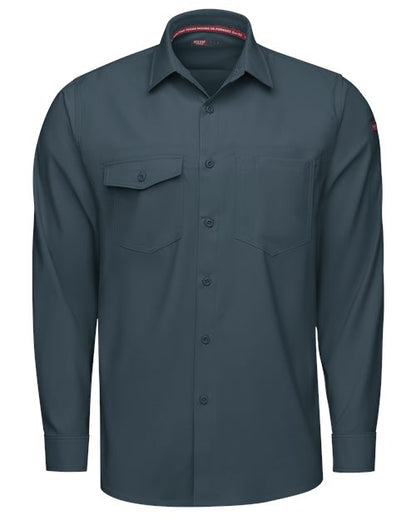 Red Kap Men's Cooling Long Sleeve Work Shirt - TSM4 - EMBROIDERED