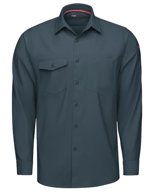 Red Kap Men's Tall Cooling Long Sleeve Work Shirt - TSM4T - EMBROIDERED