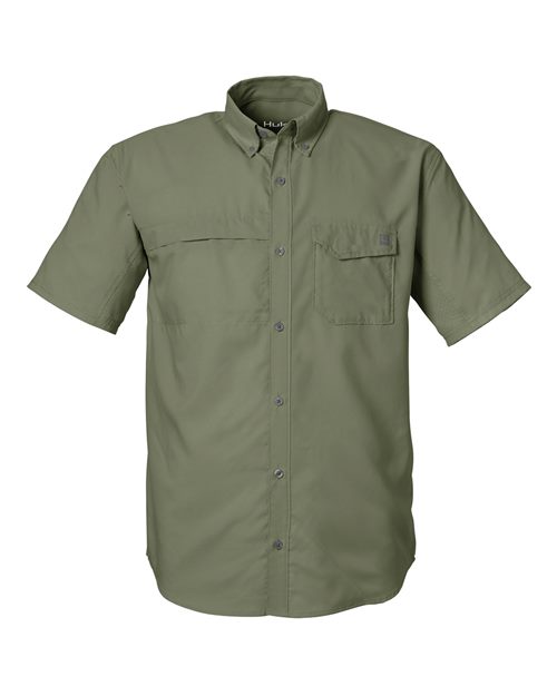 HUK Men's Tide Point Short Sleeve Shirt - H150171 - EMBROIDERED