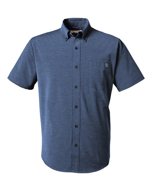 HUK Men's Kona Short Sleeve Solid Shirt - H150154 - EMBROIDERED