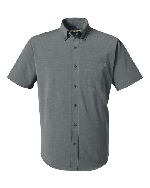 HUK Men's Kona Short Sleeve Solid Shirt - H150154 - EMBROIDERED