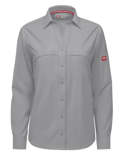 Red Kap Women's Cooling Long Sleeve Work Shirt - TSW3 - EMBROIDERED