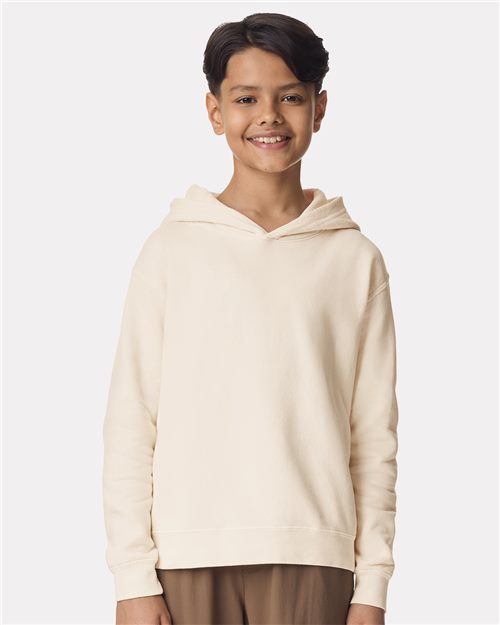 Comfort Colors Youth Garment-Dyed Lightweight Hooded Sweatshirt - 1467Y - EMBROIDERED