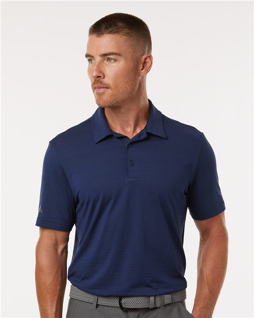 Adidas Men's Textured Stripe Polo - A704 - EMBROIDERED