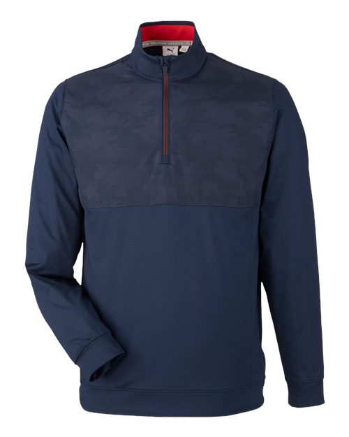 Puma Golf. Men's Volition Camo Cover Quarter-Zip Pullover. 537472