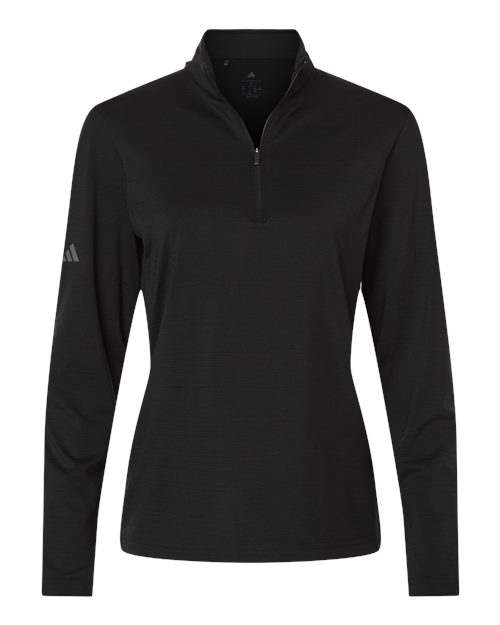 Adidas Women's Textured Stripe Quarter-Zip Pullover - A709 - EMBROIDERED