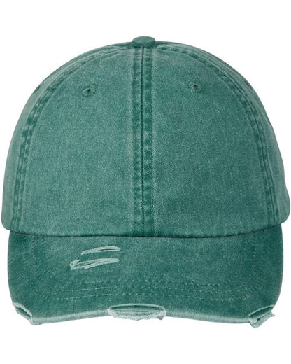 Adams Headwear Classic Pigment Distressed Dad Hat - LP108 - EMBROIDERED