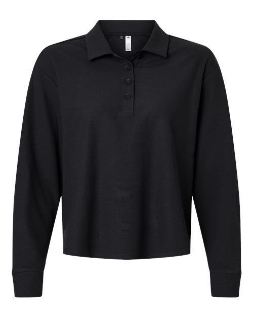 Adidas Women's Beyond Long Sleeve Loose Polo - A1008 - EMBROIDERED