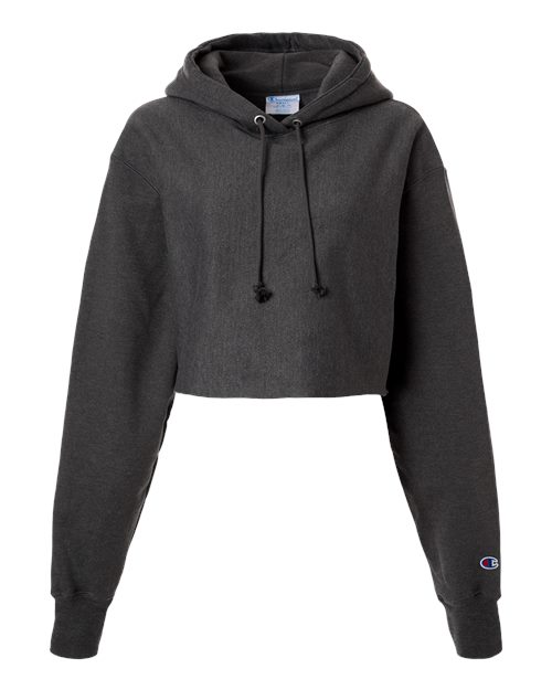 Champion Women's Reverse Weave® Hooded Cropped Sweatshirt - RW01W - EMBROIDERED