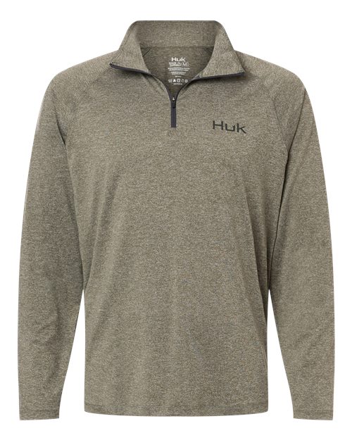 HUK Men's Airweight Heather Quarter-Zip Pullover - H1200715 - EMBROIDERED