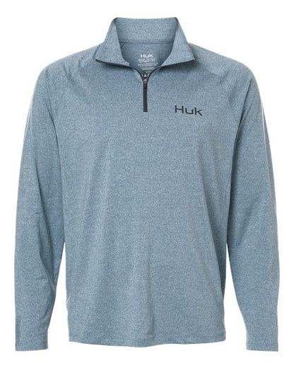 HUK Men's Airweight Heather Quarter-Zip Pullover - H1200715 - EMBROIDERED