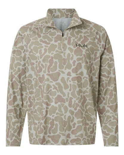 HUK Men's Airweight KC Printed Quarter-Zip Pullover - H1200720 - EMBROIDERED