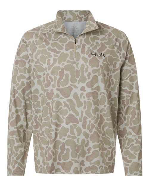 HUK Men's Airweight KC Printed Quarter-Zip Pullover - H1200720 - EMBROIDERED
