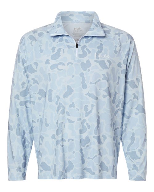 HUK Men's Airweight KC Printed Quarter-Zip Pullover - H1200720 - EMBROIDERED