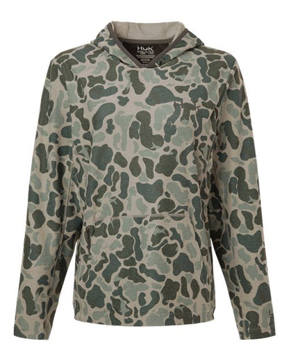 HUK Women's Coldfront+ KC Print Hooded Sweatshirt - H6130037 - EMBROIDERED