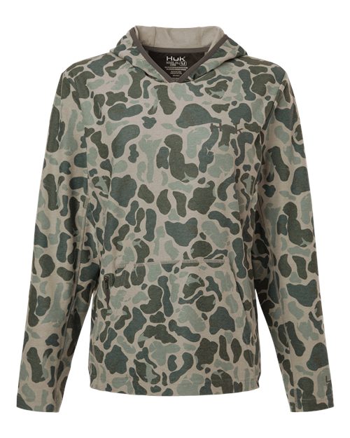 HUK Women's Coldfront+ KC Print Hooded Sweatshirt - H6130037 - EMBROIDERED