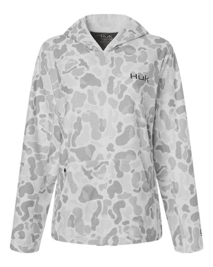 HUK Women's Coldfront+ KC Print Hooded Sweatshirt - H6130037 - EMBROIDERED